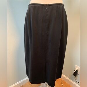 Kasper Skirt Black Pencil Suiting Midi Polyester Women's Size 12P
